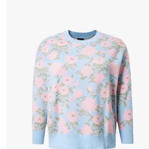 Torrid Blue and Pink Floral Sweater